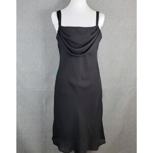 Jump Women Juniors Y2K Dress Size 11 12‎ Black Cowl Neck Sheer LBD Vintage